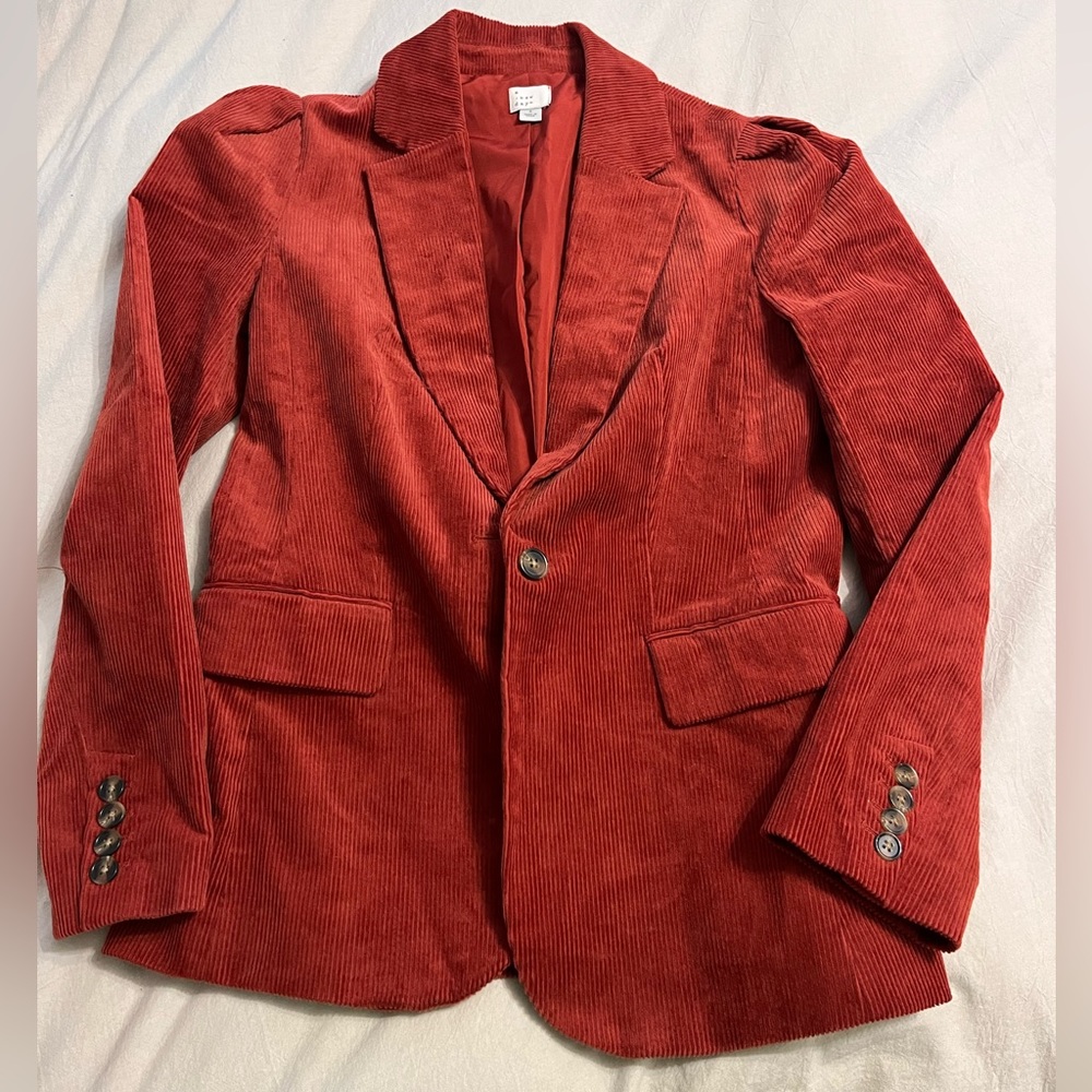 a new day Red Corduroy Single-Button Blazer